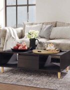 vidaXL Маса за кафе сив гланц 1035x60x35 см инженерно дърво
