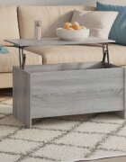 vidaXL Маса за кафе сив сонома 102x555x525 см инженерно дърво