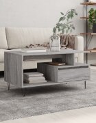 vidaXL Маса за кафе сив сонома 90x49x45 см инженерно дърво