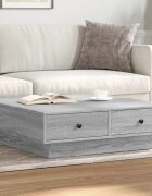 vidaXL Маса за кафе сив сонома 90x90x28 см инженерно дърво