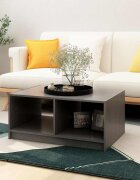 vidaXL Маса за кафе сива 75x50x335 см борово дърво масив