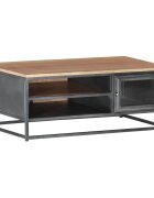 vidaXL Маса за кафе сива 90x50x35 см акациево дърво масив