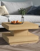 vidaXL Маса за кафе светлокафява 60x60x35 см МДФ