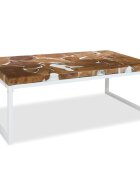 vidaXL Маса за кафе тиково дърво смола 110x60x40 cм