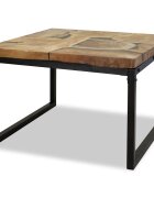 vidaXL Маса за кафе тиково дърво смола 60x60x40 cм