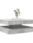 vidaXL Маса за кафе въртяща се на 360 градуса бетон сива 90x90x345см