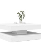 vidaXL Маса за кафе Въртяща се на 360 градуса Бяло 90x90x345 cm