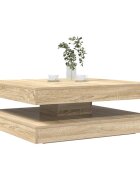 vidaXL Маса за кафе въртяща се на 360 градуса дъб сонома 90x90x345см