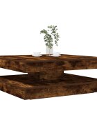 vidaXL Маса за кафе въртяща се на 360 градуса опушен дъб 90x90x345cm