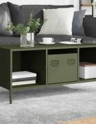 vidaXL Маса за кафе зелена 1015x50x435см студеновалцувана стомана