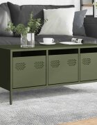 vidaXL Маса за кафе зелена 1015x50x435см студеновалцувана стомана