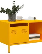 vidaXL Маса за кафе жълта 685x50x435 см студеновалцувана стомана