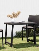 vidaXL Маса за къмпинг антрацит 79x56x64 см PP дървена визия