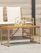 vidaXL Маса за открито Естествен 80 x 40 x 40 cm Стомана и полиратан