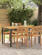 vidaXL Маса за открито Естествено и черно 150 x 90 x 75 cm