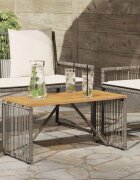 vidaXL Маса за открито Сив и кафяв 80 x 40 x 40 cm полиратан
