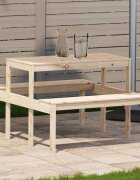 vidaXL Маса за пикник 110x134x75 см борово дърво масив