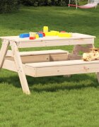 vidaXL Маса за пикник за деца 88x97x52 см борово дърво масив