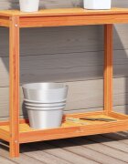 vidaXL Маса за разсаждане с рафт восъчнокафяв 825x35x75 см бор масив