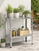 vidaXL Маса за засаждане 60 x 40 x 80 см Поцинкована стомана Сребристо