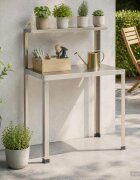 vidaXL Маса за засаждане 60 x 50 x 104 cm Неръждаема стомана Сребристо