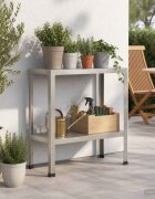 vidaXL Маса за засаждане 80 x 40 x 80 cm Неръждаема стомана Сребристо