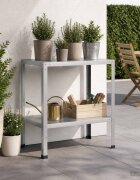vidaXL Маса за засаждане 80 x 50 x 80 cm Поцинкована стомана Сребристо