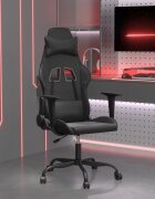 vidaXL Масажен гейминг стол черен изкуствена кожа