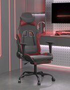 vidaXL Масажен гейминг стол с подложка черно/червено изкуствена кожа
