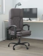 vidaXL Масажен наклоняем офис стол сив изкуствена кожа