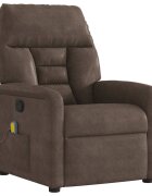 vidaXL Масажен наклоняем стол кафяв микрофибърен текстил