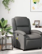 vidaXL Масажен наклоняем стол сив изкуствена кожа