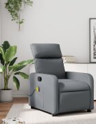 vidaXL Масажен наклоняем стол сив изкуствена кожа