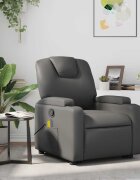 vidaXL Масажен наклоняем стол сив изкуствена кожа