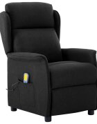 vidaXL Масажен стол Черно 93.5 x 67.5 x 101.5 см текстил