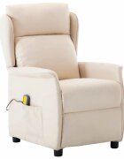 vidaXL Масажен стол Крем 93.5 x 67.5 x 101.5 см текстил