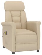 vidaXL Масажен стол Крем 96.5 x 70.5 x 95 см Микрофибър