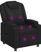 vidaXL Масажен стол реклайнер Черно 75 x 95 x 106 см Текстил