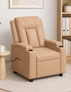 vidaXL Масажен стол реклайнер Капучино 75 x 95 x 100 cm Текстил