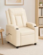 vidaXL Масажен стол реклайнер Кремаво 75 x 95 x 100 cm Текстил