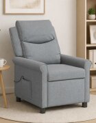vidaXL Масажен стол реклайнер Светлосиво 69 x 93 x 102 cm Текстил