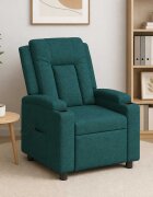 vidaXL Масажен стол реклайнер Тъмнозелено 75 x 95 x 100 cm Текстил