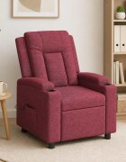 vidaXL Масажен стол реклайнер Виненочервен 75 x 95 x 100 cm Текстил