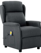 vidaXL Масажен стол Тъмен сив 93.5 x 67.5 x 101.5 см текстил