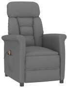 vidaXL Масажен стол Тъмен сив 96.5 x 70.5 x 95 см Микрофибър