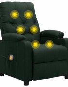 vidaXL Масажен стол тъмнозелен текстил