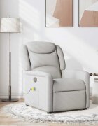 vidaXL Масажен стол за лежанка Cloud Grey Fabric