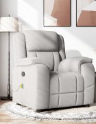 vidaXL Масажен стол за лежанка Cloud Grey Fabric