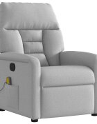 vidaXL Масажен стол за лежанка Cloud Grey Fabric