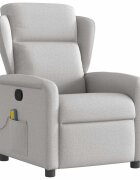 vidaXL Масажен стол за лежанка Cloud Grey Fabric